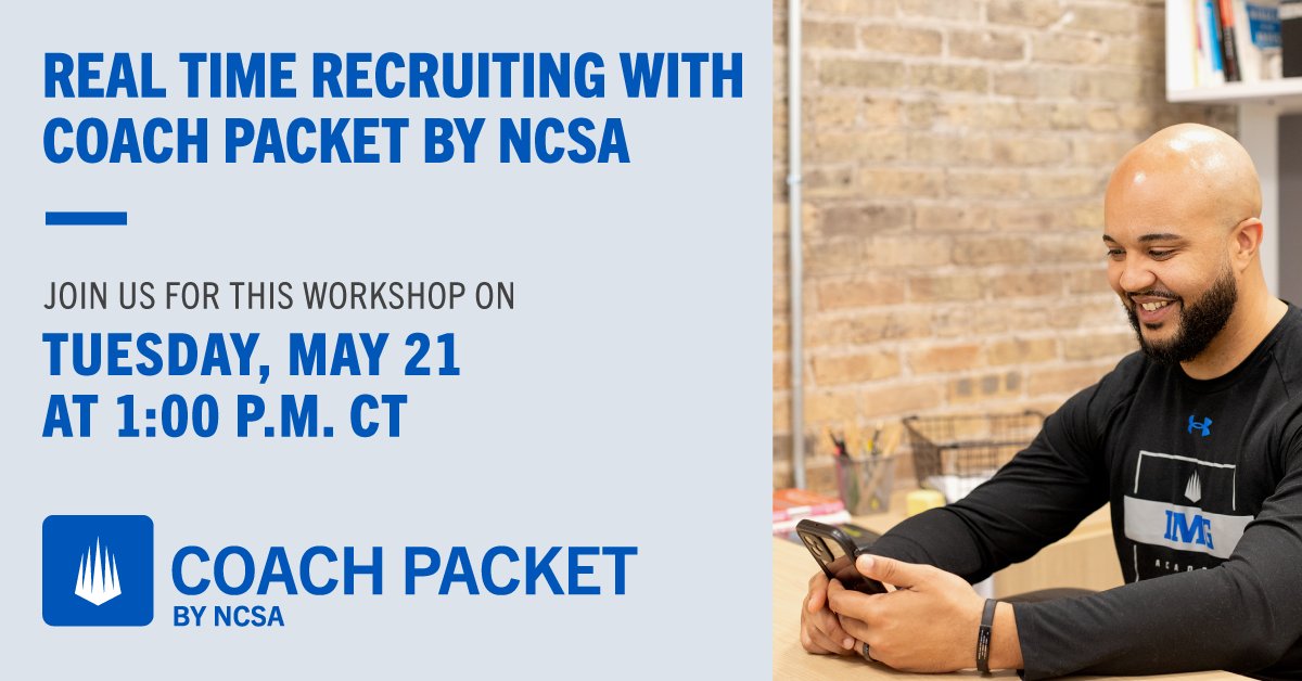 ❗Calling all college coaches and event directors ❗ Want to learn more about Coach Packet and how we can help? Sign up for our webinar next Tuesday, May 21st at 2pm Eastern Time and hear from our CP team. Register with the link below 👇 ncsasports.zoom.us/webinar/regist…