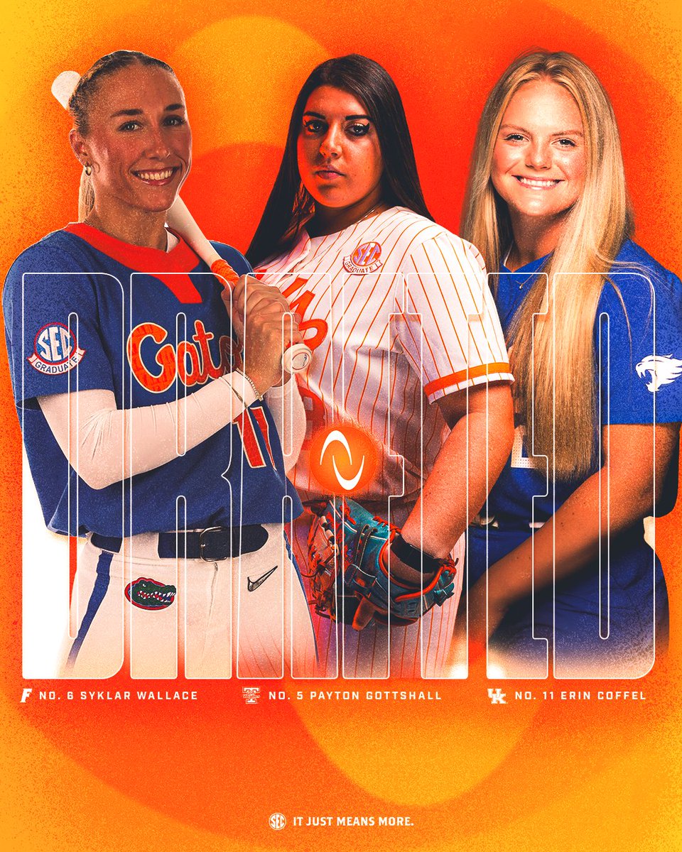 🚨 DRAFTED. Last night, three #SECSB stars were invited to continue their careers with @AUProSports! 🟠 Payton Gottshall, @Vol_Softball 🐊 Skylar Wallace, @GatorsSB 😺 Erin Coffel, @UKsoftball 🔗 secsports.social/ausb24 #ItJustMeansMore