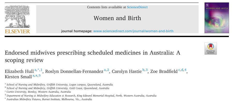 📢 Publication Alert 📢 Congratulations to Drs @RozDFernandez @CarolynHastie @birthsmalltalk & authors on your recent publication in @womenandbirth @sciencedirect Have a read here ⬇️ sciencedirect.com/science/articl…