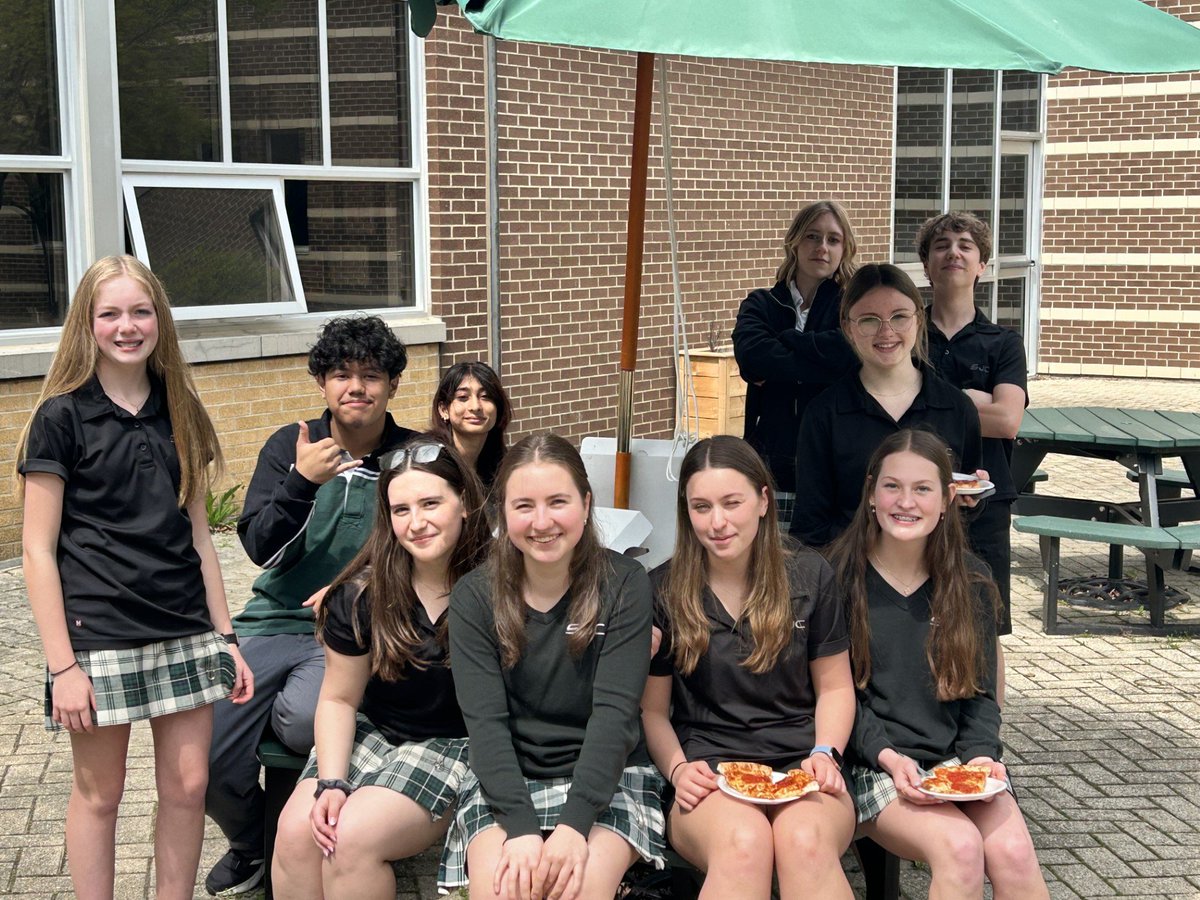 Divine Mercy Prayer Group Our Divine Mercy Prayer group had our last meeting of the school year today and enjoyed some pizza together. Thanks to these awesome Eagles who prayed during lunch this school year. #bhnCalledToLove
