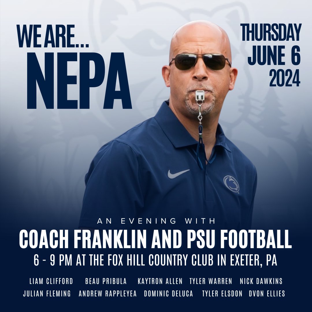 Happy Valley United (@happyvalleyutd) on Twitter photo WE ARE… coming to NEPA🦁
Join us for an autograph signing and evening of supporting Penn State football NIL🏈
Register (tickets and sponsors): happyvalleyunited.com/pages/we-are-n…
Learn More: happyvalleyunited.com/blogs/news/hap…
Email info@happyvalleyunited.com with any inquired and questions! WE ARE… coming to NEPA🦁
Join us for an autograph signing and evening of supporting Penn State football NIL🏈
Register (tickets and sponsors): happyvalleyunited.com/pages/we-are-n…
Learn More: happyvalleyunited.com/blogs/news/hap…
Email info@happyvalleyunited.com with any inquired and questions!