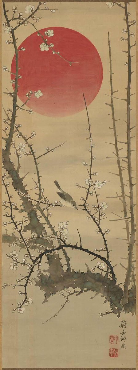 Plum Blossoms and Rising Sun, by Oki Kangaku, mid 19th century

#japaneseart
