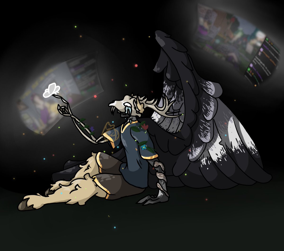 flower34323's tweet photo. What if I combined most of #fablesmp chats and made them into gods? Well here's the chats as gods of grief, hope and thoughts 

#digitalart #digitalartist #art #artist https://t.co/mVfrUW1F76