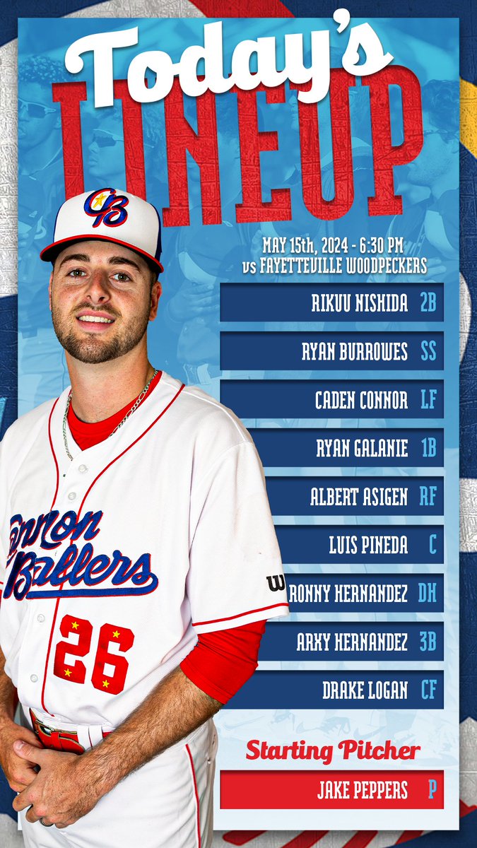 The lineup for game 2 with the Woodpeckers!