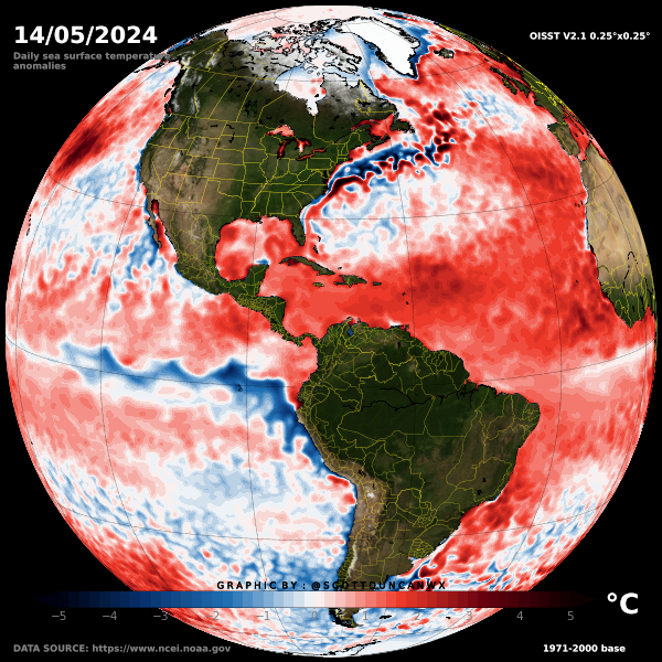 @EKMeteo @extremetemps Should we be surprised that records are continuing to fall in this part of the world? No. Not even slightly. The surrounding oceans are record warm for this time of year. Oh... and hello budding La Nina signal in the Pacific.