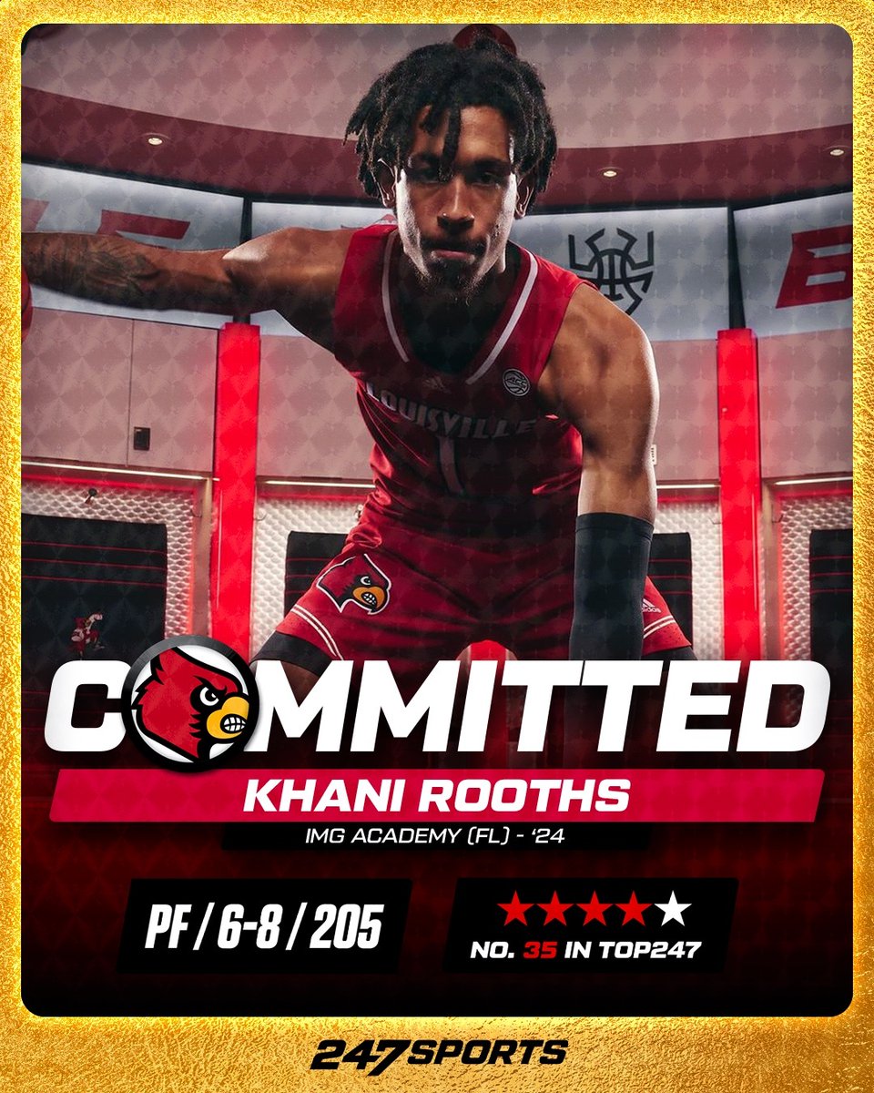 Khani Rooths, the No. 35 overall recruit in the 2024 class, has committed to Louisville.

Former Michigan commit. || Story: 247sports.com/article/four-s…
