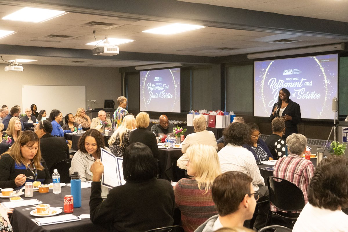 Congratulations and deep appreciation to each of our colleagues who we celebrated today for their retirements and years of service. Thank you, thank you for your care, talent, and service! We are in awe of each of you. Together #WeareWayneRESA 🎓💐🌠