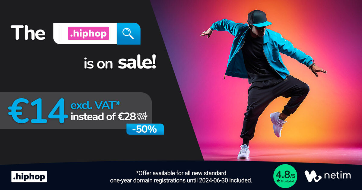 With a .HIPHOP #DomainName, share your passion and connect to the worldwide #HipHop community! 🧢 🪩

Currently on special offer at €14 excluding VAT... 🤫

📧 1 email address included

👇 Check availability
netim.com/en/domain-name…

@getdothiphop 
#HipHopCulture #Dance #Art