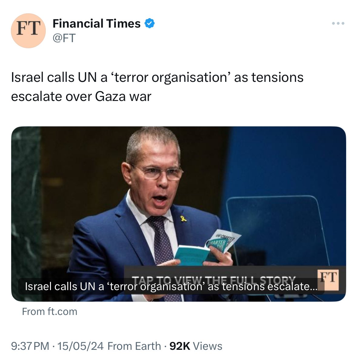 A terror organisation calls UN a terror organisation.