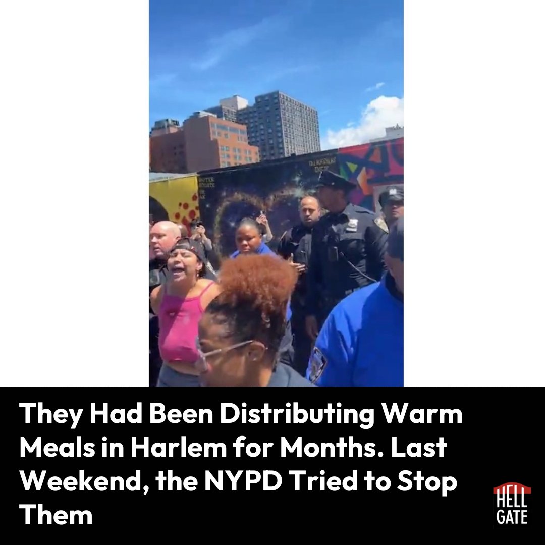 For over two years, the mutual aid group We The People NYC has been giving out free meals, clothing, and other needed items to communities across the city. On Saturday, the NYPD tried to stop them, arresting two people attempting to give out food. hellgatenyc.com/mutual-aid-har…