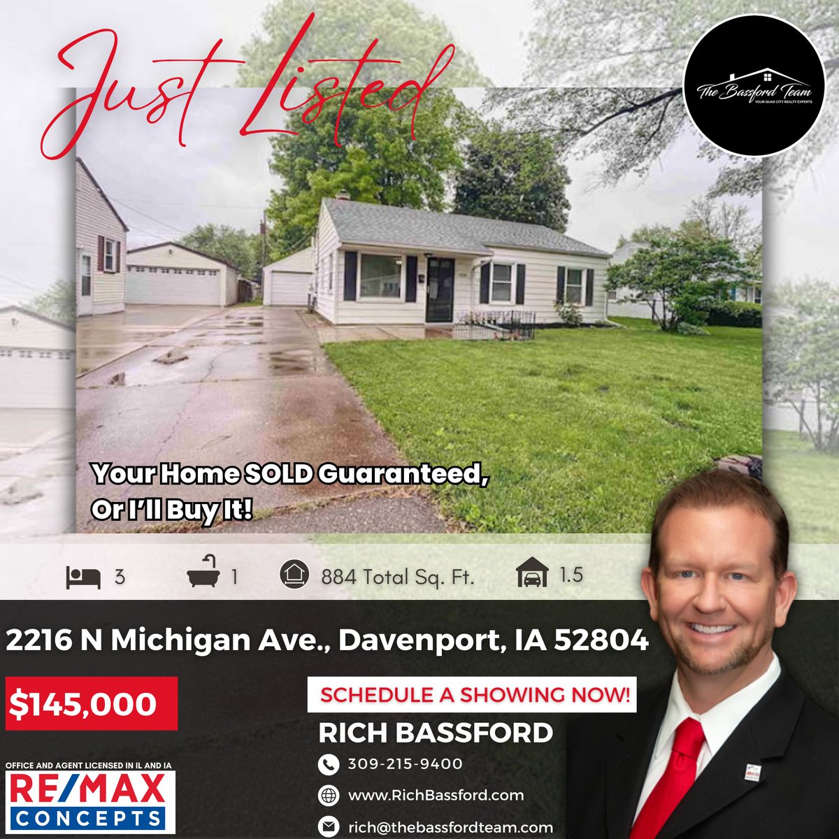 🏡 **Move-In Ready Gem in Davenport!** Discover this charming ranch slab home featuring 3 bedrooms and 1 bathroom.

📲 Contact us today for a showing!
..
..
🔗👉🏻👉🏻👉🏻 richbassford.com/property-searc…
..
..
#quadcitiesillinois #visitquadcities #quadcitiesrealtor #quadcitiesrealestate