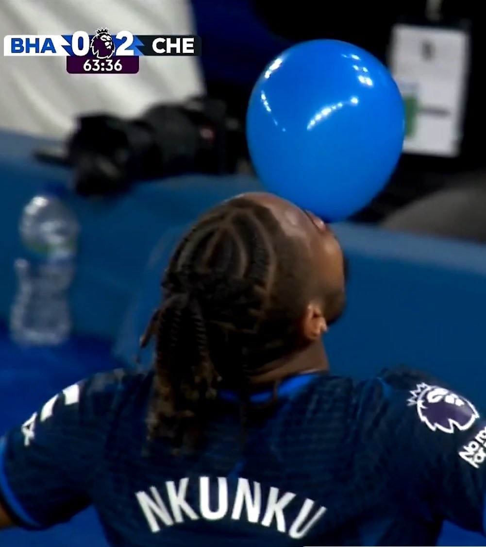 We get to see the balloon celebration from Nkunku wow💙💙