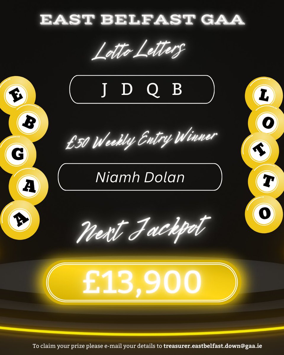 What could make your week better than this weather? Being our £50 weekly entry winner! ☀️ Feeling lucky? Enter now for next week’s lotto where the prize is a whopping £13,900! Follow the link below: klubfunder.com/Clubs/East_Bel… #Together #LeChéile #Thegither