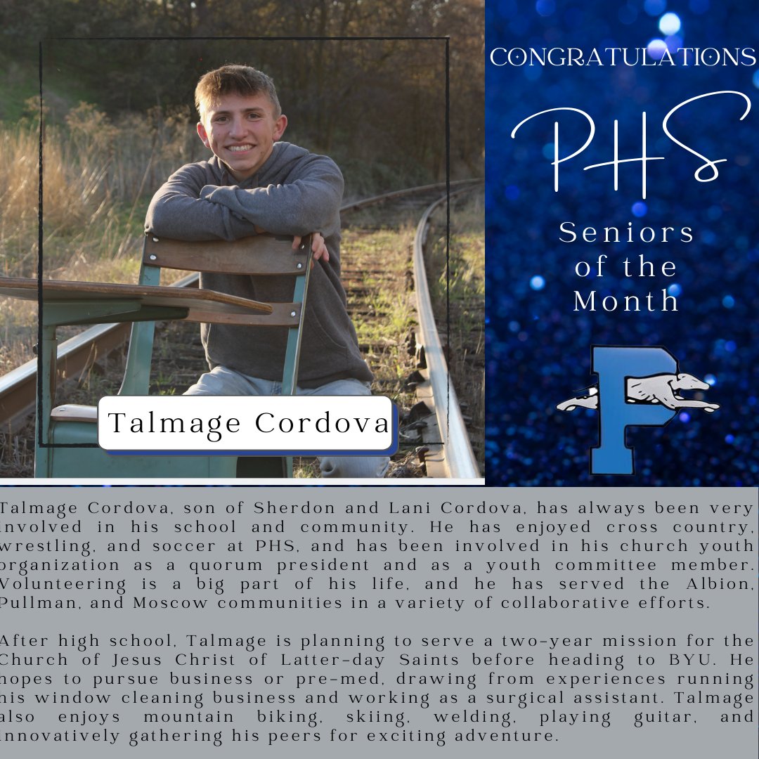 CONGRATULATIONS PHS Seniors of the Month! 👏💙👏💙👏💙