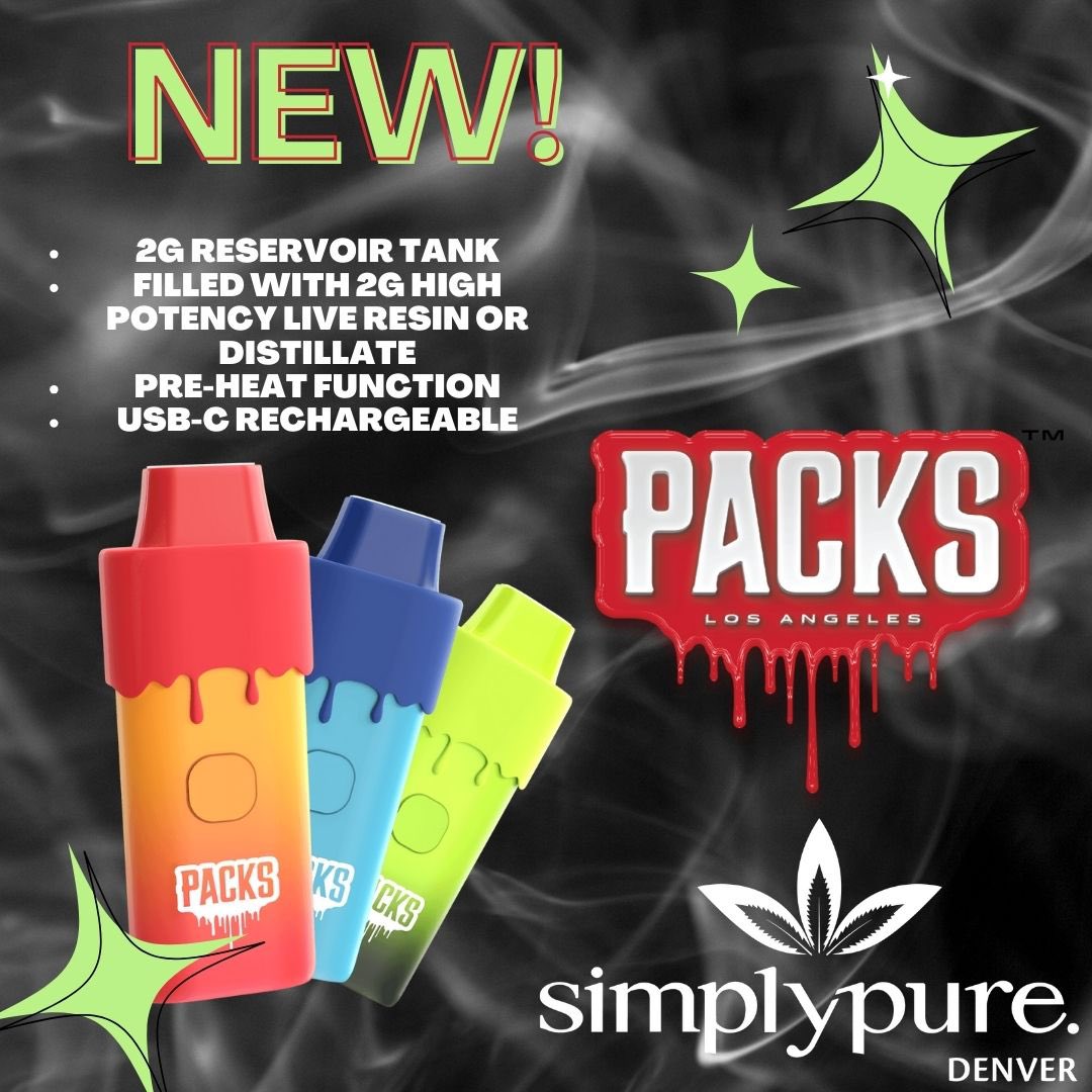 Introducing Packwood's 2g disposable vape at Simply Pure! Enjoy it in six flavors, including: •Rainbow Sherbet 🌈 •Unicorn Sherbet 🦄 •Gelato Freeze 🧊 •Guava Bubblegum 🫧 •Blue Slurpee 🥤 •Jelly Dulce 🪼 Try these delicious flavors today!❤️ #blackowned