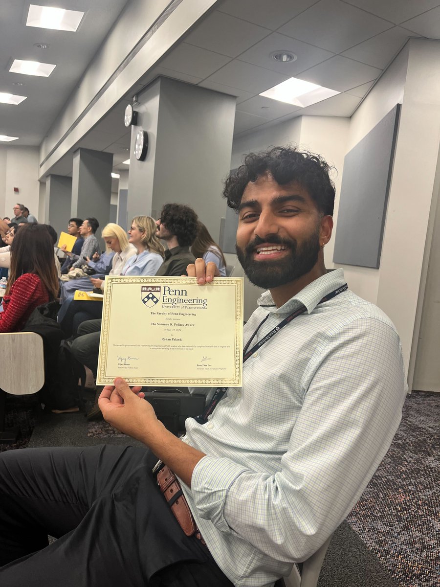 Nothing beats being a PI on graduation week - huge congrats to @MJMitchell_Lab rockstars @SwingleKelsey and @rohan_palanki on their Outstanding TA and Solomon R. Pollack research awards!