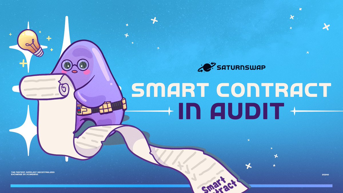 The Saturn Swap Smart Contract is in Audit! 📜 🪐 This is a big step in the launch process of our incredible DEX. Thank you @ILikeCardano for helping us in the audit 💪