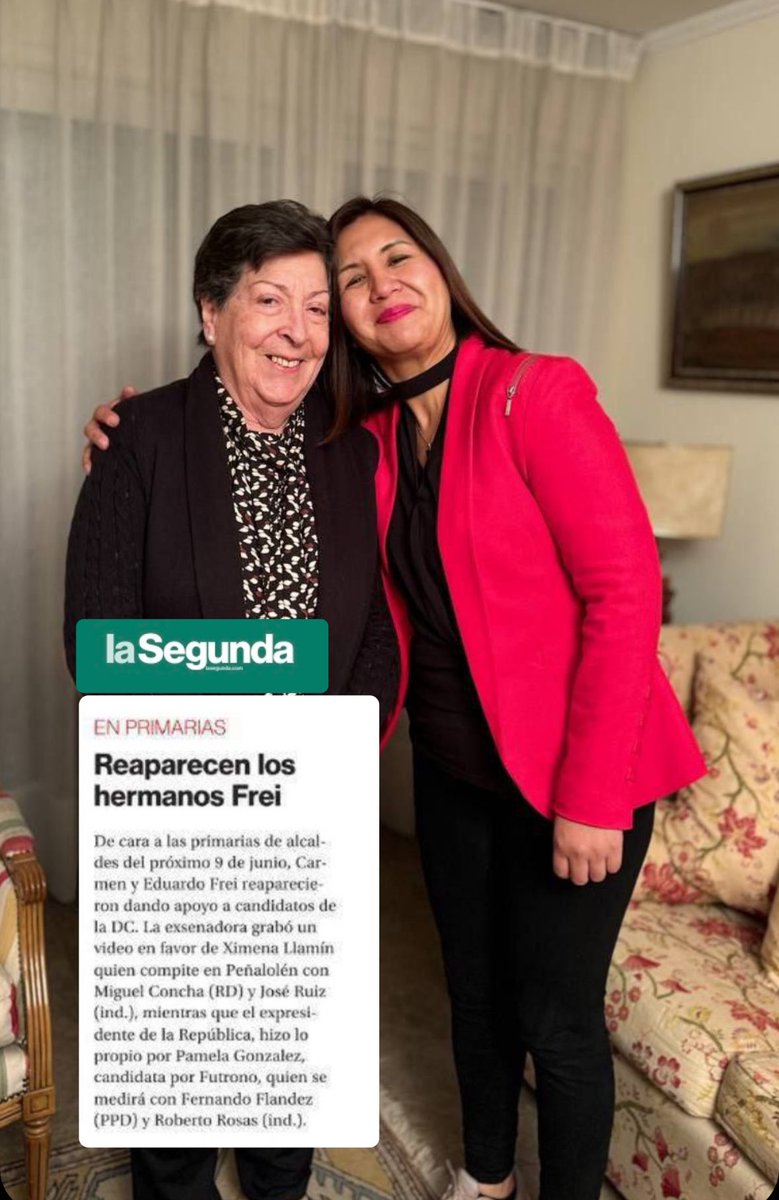 XimenaLlamin's tweet photo. Querida Carmen, nos conocemos hace más de 20 años y siempre has sido una inspiración para mi trabajo. Le aseguro que como alcaldesa ningún sector ni vecino de @penalolen se sentirá abandonado. https://t.co/PecrHroUOW