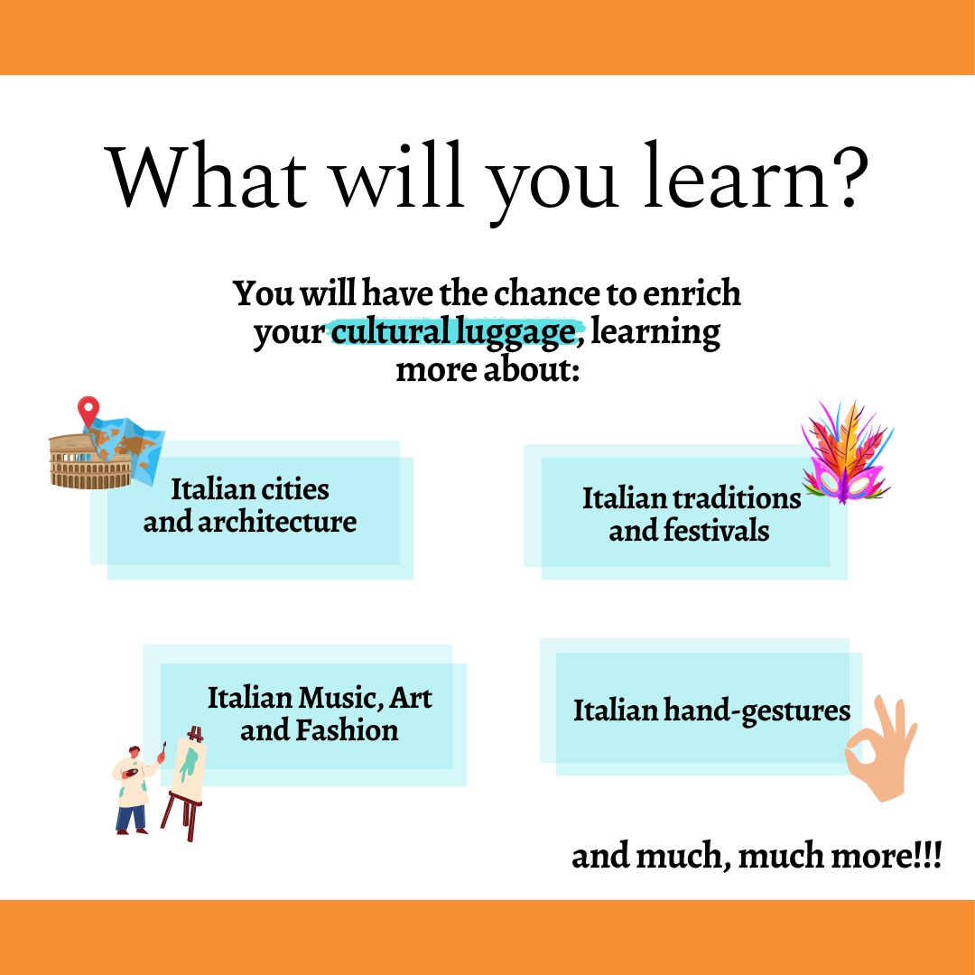 🗨️ Curious to find out what our Italian Summer Camp is about ⁉️

🎨 Today you are going to discover our Creative Workshops on Culture ‼️

➡️ Swipe left to know more about Language and Intercultural Activities ✨

#learnitalian #italianinireland #italianingalway