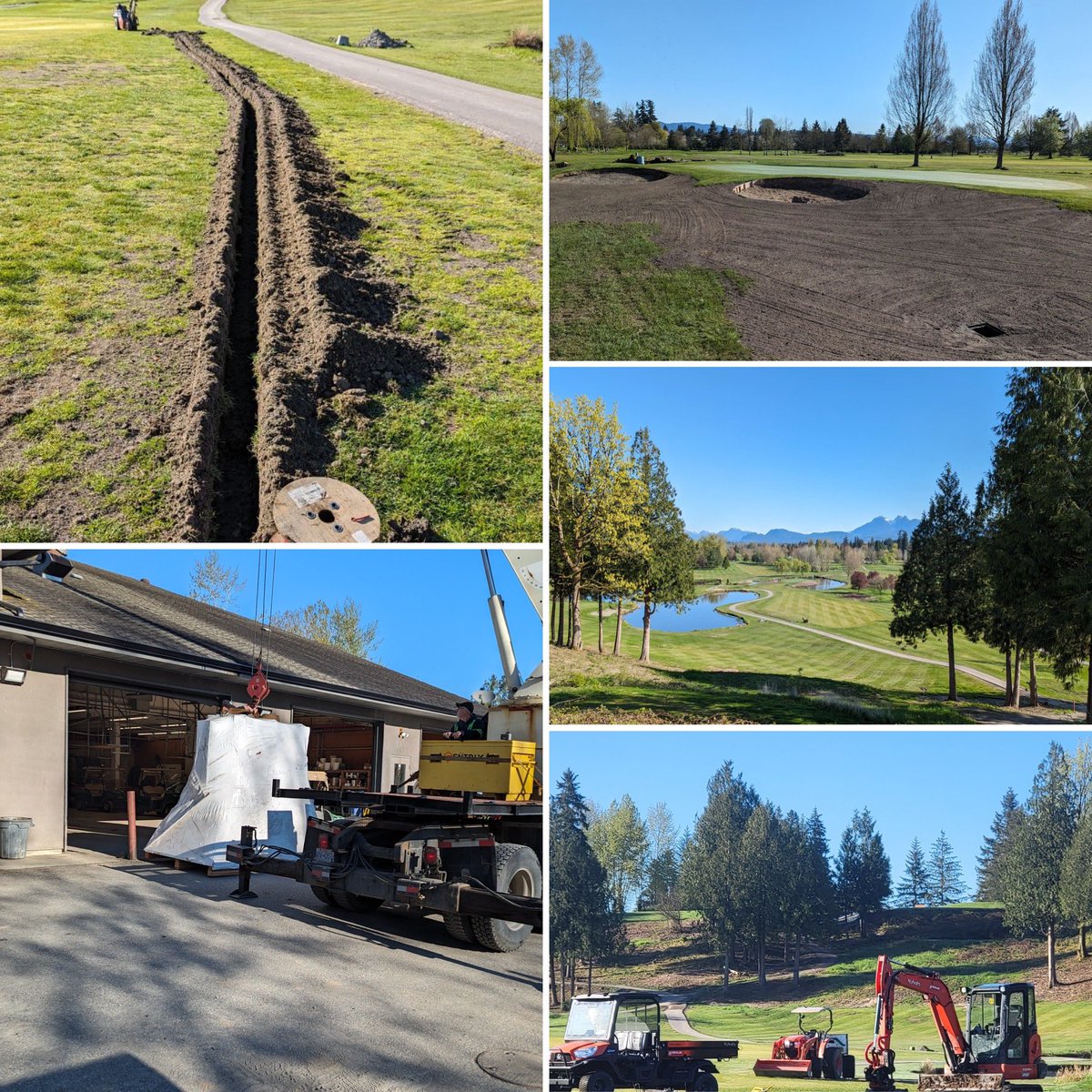 Course Improvement Update: Bunker and pumphouse renovations. New Rain Bird panel and irrigation upgrades. Restoration of the pipeline affected areas is scheduled to begin on June 1. We anticipate being able to reopen in late 2024 or early 2025.