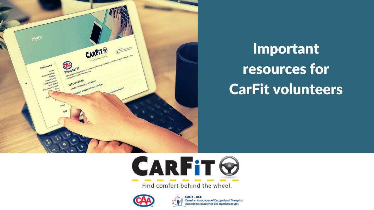 Attention trained #CarFit volunteers: There is a resource page just for you 👉 buff.ly/3sJT5Co Keep this resource page handy! @CAA #OccupationalTherapy