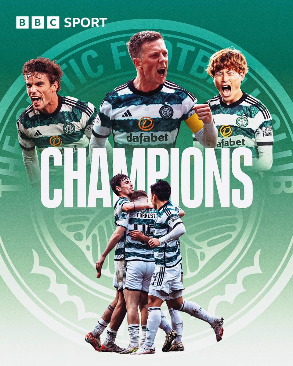 THREE IN A ROW 🏆🏆🏆 CELTIC ARE THE SCOTTISH PREMIERSHIP CHAMPIONS 👏 #BBCFootball