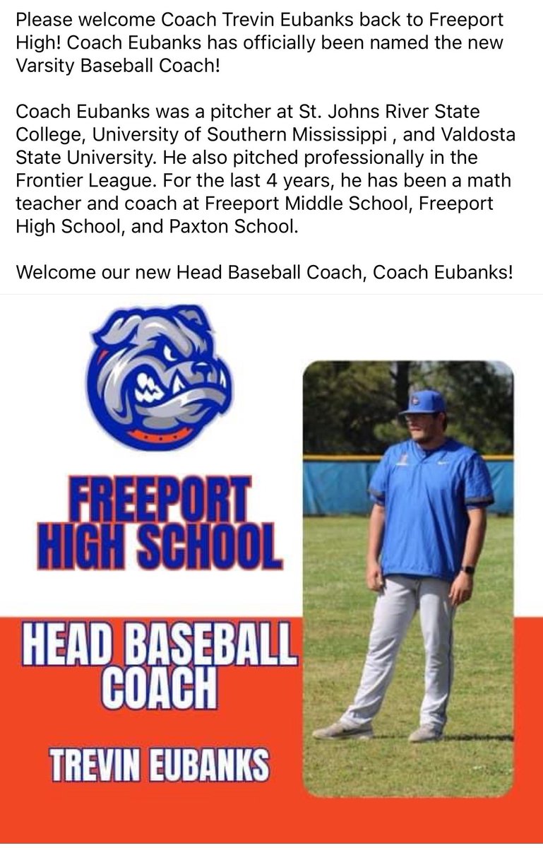 Big Congratulations to former NLB Star Trevin Eubanks.
Trevin has off the chart makeup, outstanding baseball pedigree and is the coach parents should want to mentor their kids.