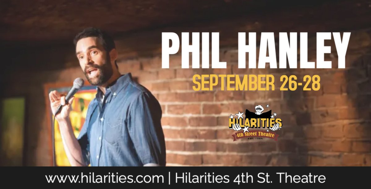 🚨JUST ANNOUNCED🚨 @PhilMhanley will be at Pickwick & Frolic September 26-28! 🎟: hilarities.com/events/94446