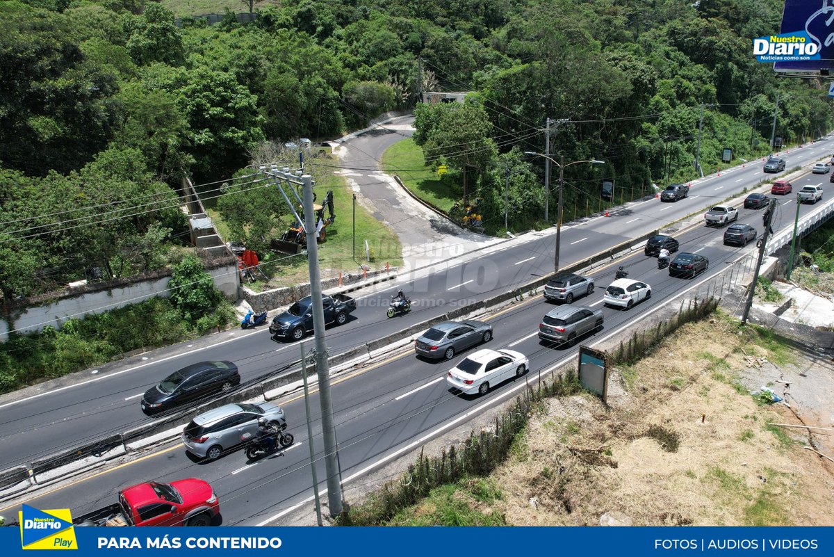 PARA TOMAR EN CUENTA ⚠️ COVIAL informó que para esta noche habilitarán dos carriles provisionales en el Km. 11.5, Carretera a El Salvador porque mañana iniciará la construcción del primer puente en el lugar. #NuestroDiario, noticias como son. 📰 📸: Estuardo Paredes