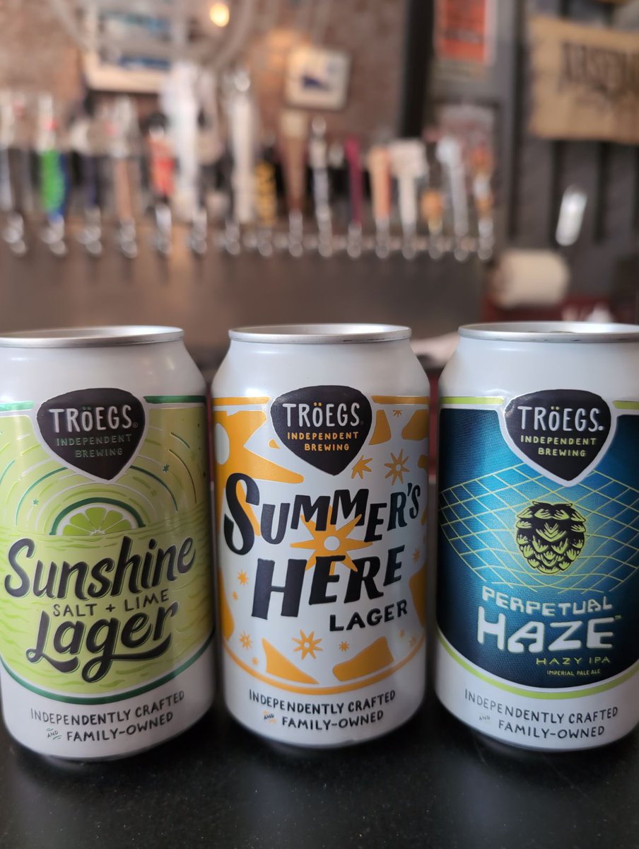 Doing some Pre-gameing for the firkin tapping tomorrow with a @TroegsBeer sampling tonight! . Sunshine Lager Summers Here Perpetual Haze . Tonight from 6-8pm, free and open to all!