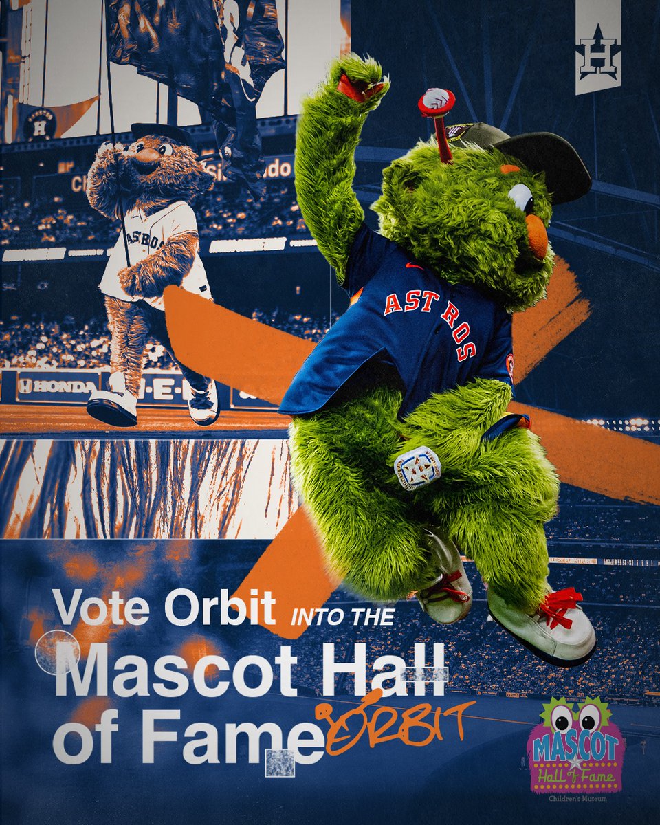 🚨VOTE ORBIT🚨

@OrbitAstros has been nominated for the @MascotHall of Fame! Vote once every 24 hours. Polls close on Saturday, May 25th at midnight. 

Vote now at: mascothalloffame.com/the-vote-2024/