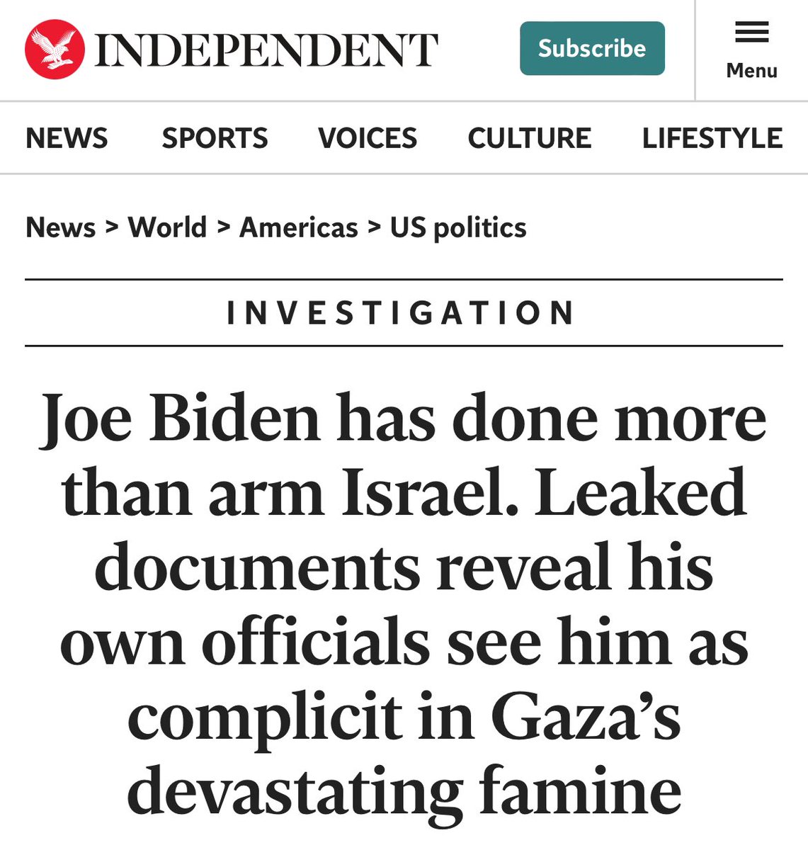 What an incredible headline. Devastating reporting on Biden’s personal complicity in Israel’s genocide. Link in comments.