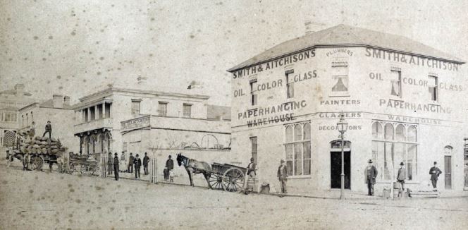 One of the earliest painting and decorating firms in Geelong was that of ‘Smith and Aitchison’. 🛠️ ‘Smith and Aitchison’ was originally located in Elizabeth Street, Geelong West, before building this two storey Victorian building at 34 Ryrie Street, Geelong. (Circa 1879)