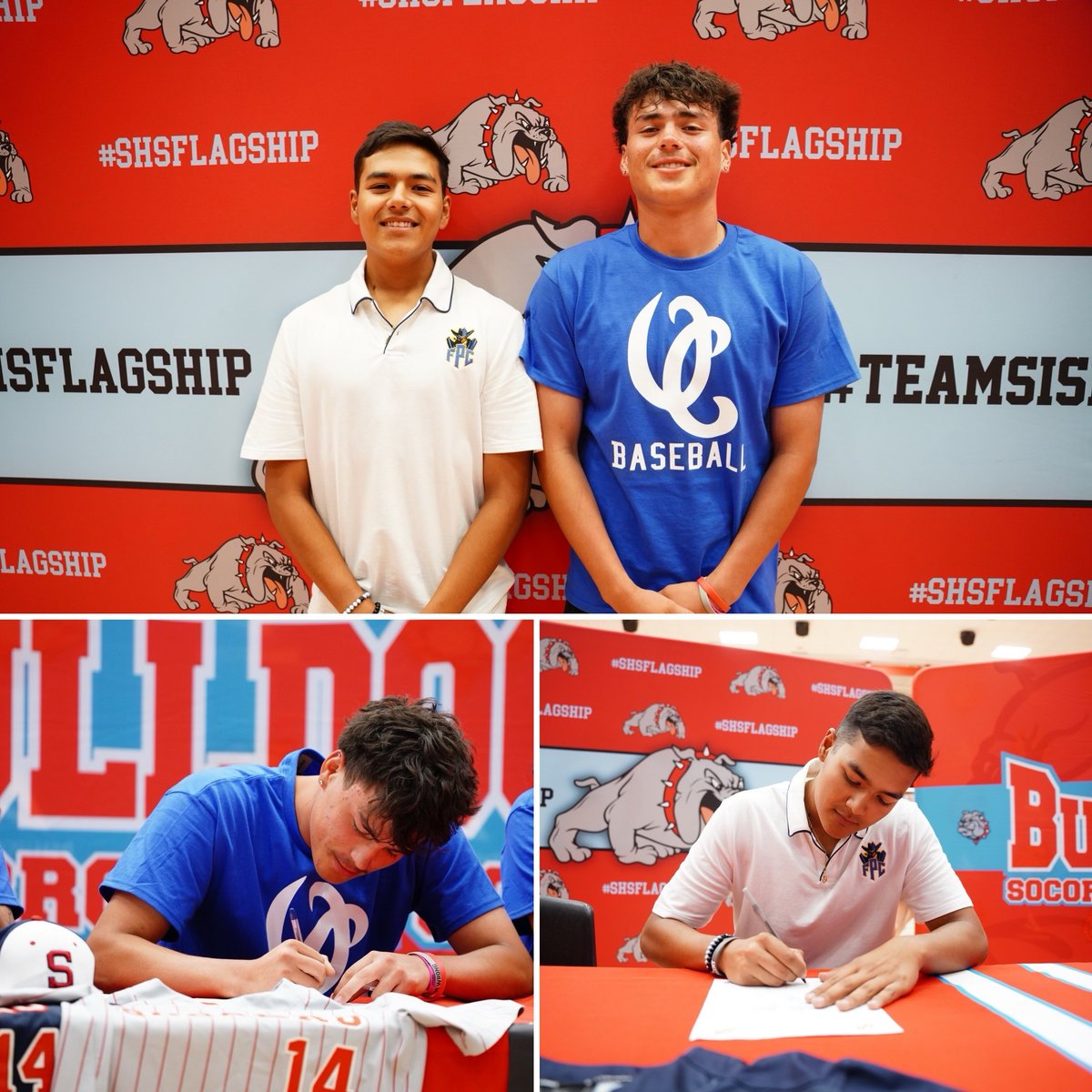 Baseball players, Adrian Beltran and Daniel Lopez, from Socorro High School signed their letters of intent to play baseball and continue their education at Frank Phillips College and Odessa Junior College. Congratulations, Bulldogs!