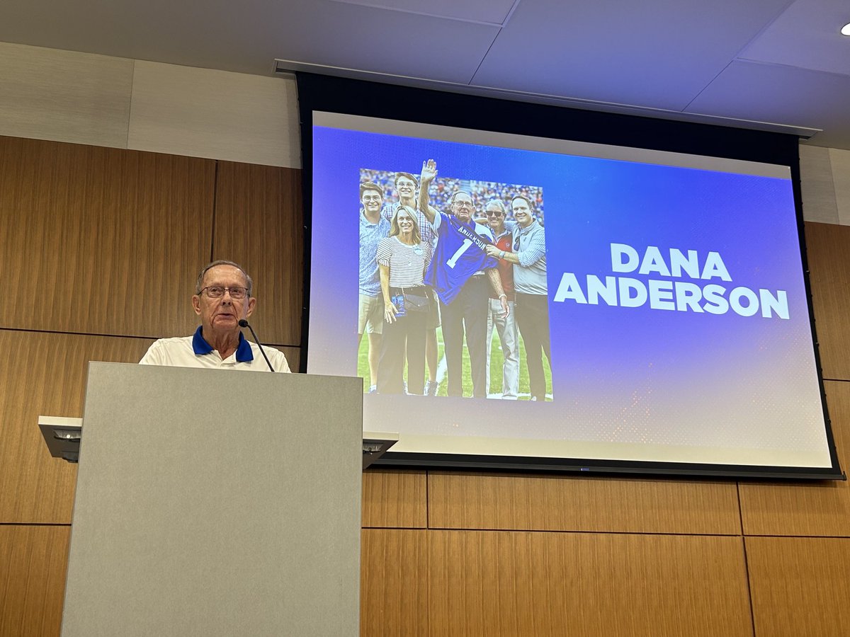 What a pleasure to honor and hear from Dana Anderson at our all-staff meeting today. There is no more generous or committed Jayhawk. Thank you, Dana, for your remarkable support. Our momentum is a direct reflection of your impact!! 🔵🫡🔴