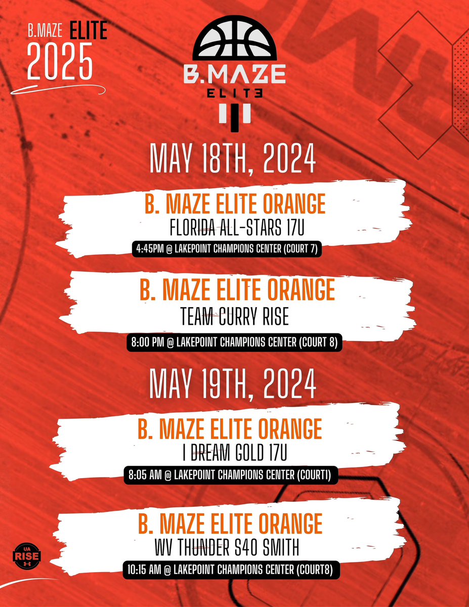 Schedule for this weekends tourney! <a href="/MrJacksonCEO/">Cameron Jackson</a>