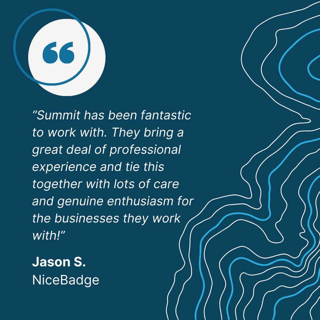 Ready to take your business to the next level? Ascend the search engines and skyrocket your revenue with Summit Digital Marketing. Head to summitdigitalmarketing.com/contact for a FREE marketing proposal!

#ClientAppreciation #ClientTestimonial #ClientFeedback