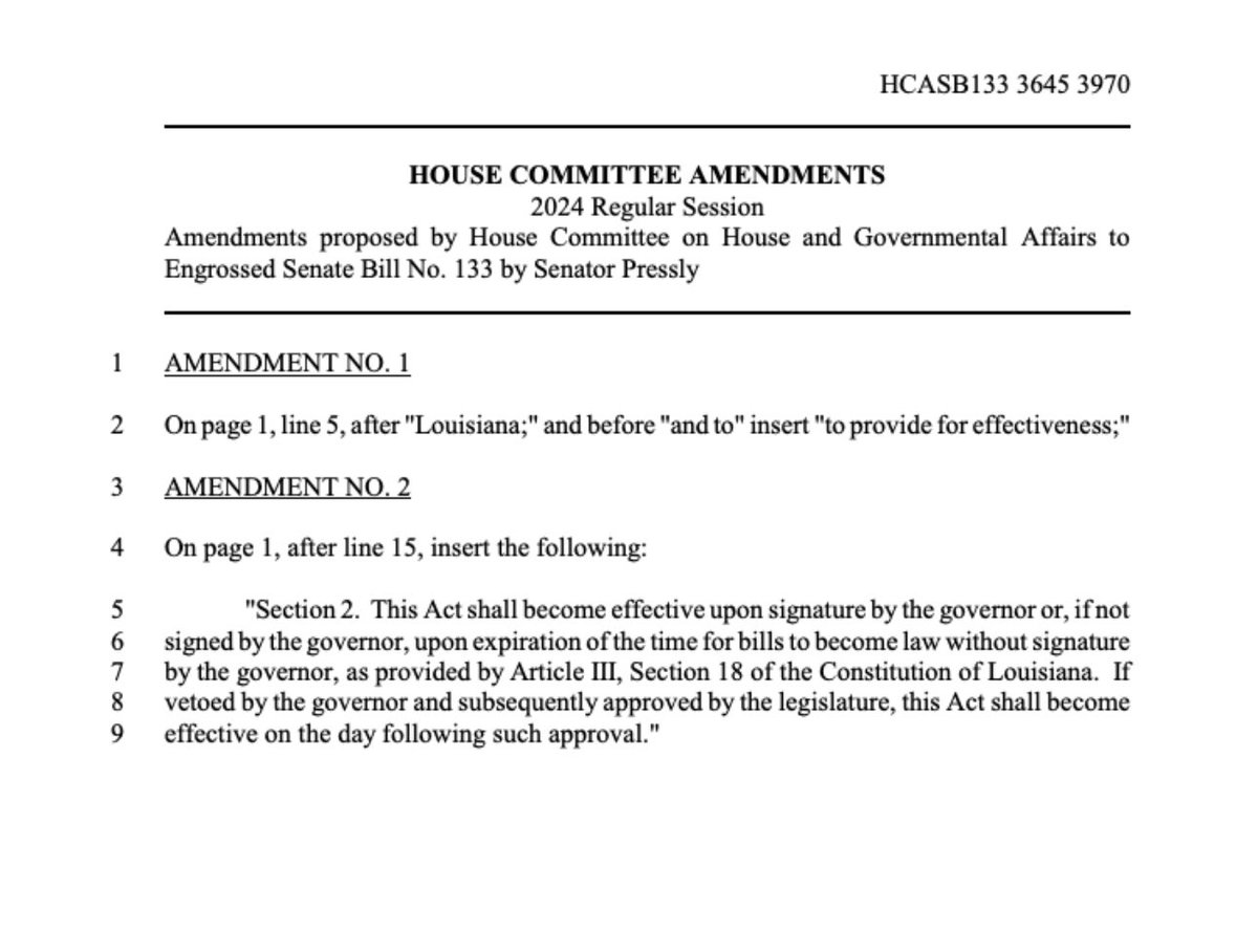 Louisiana WHO Bill passes the House vote with an amendment, will go back to the Senate for approval and then the Governor’s desk. Great news!