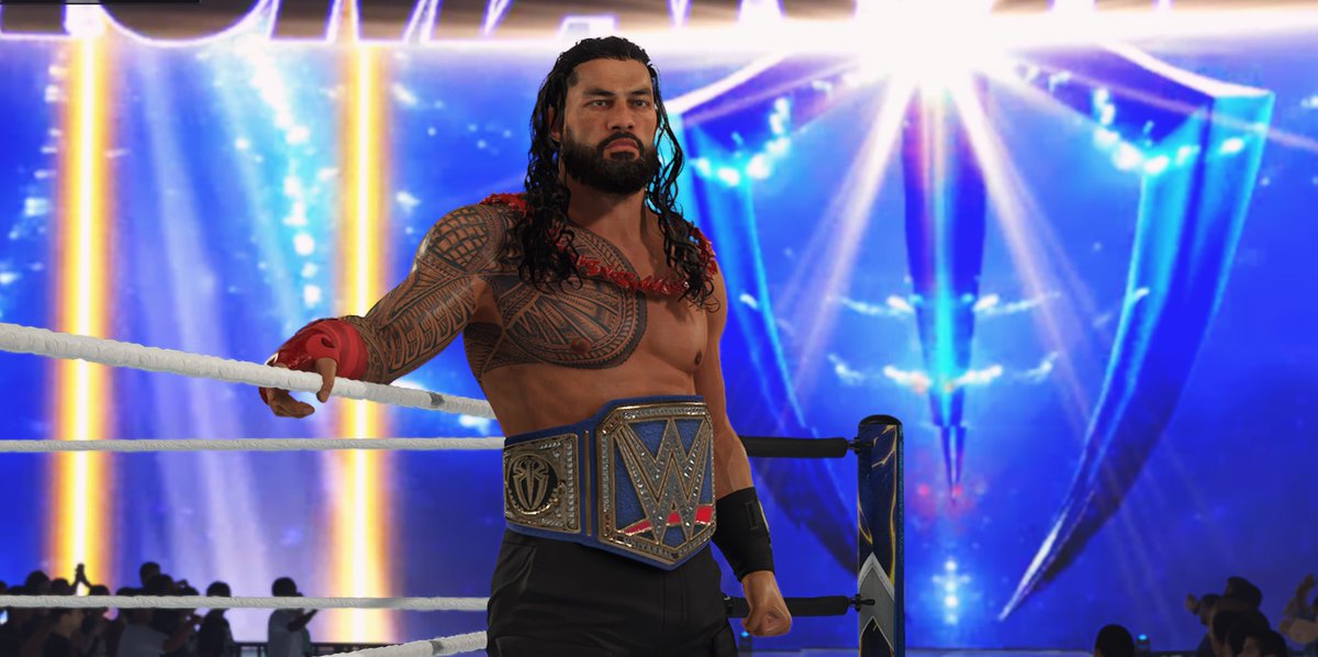 Acknowledge your tribal chief @WWERomanReigns. Amazing camera mod by @PWMods (Im in shock on how smooth this is. Killing it as always) #WWE2K24