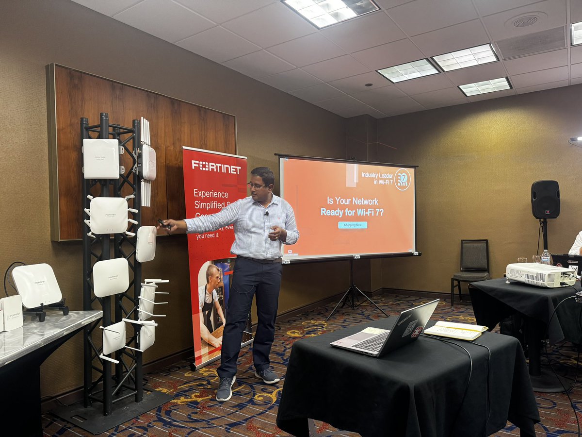 samuel_clements's tweet photo. Talking Wi-Fi 7 APs with @Fortinet at #MFD11. Tune in at https://t.co/iUu1lMZOtt https://t.co/Yqm77mrO7C