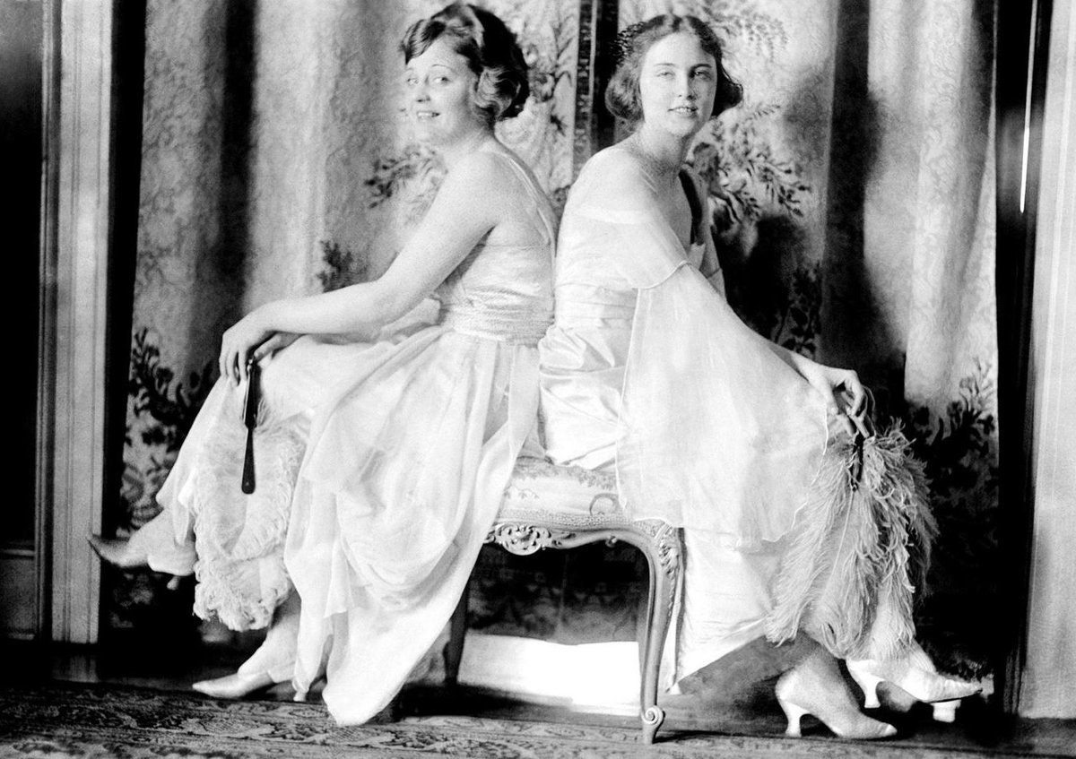 Teenage Tallulah photographed with her sister Eugenia c. 1910s