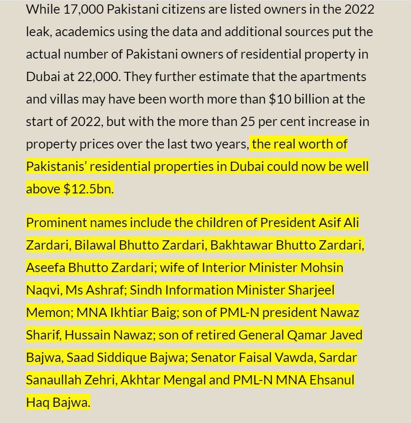 Dubai Leaks !!!

Whopping $ 12. 5 Billion worth properties owned by Pakistani's....!!!

Only one question.....how did this data got leaked ???

Strange...but...very strange..!!!

@PTIofficial @ETarkeen @etribune @UAENews @jang_akhbar @Nawaiwaqt_ @Dawn_News @thenation