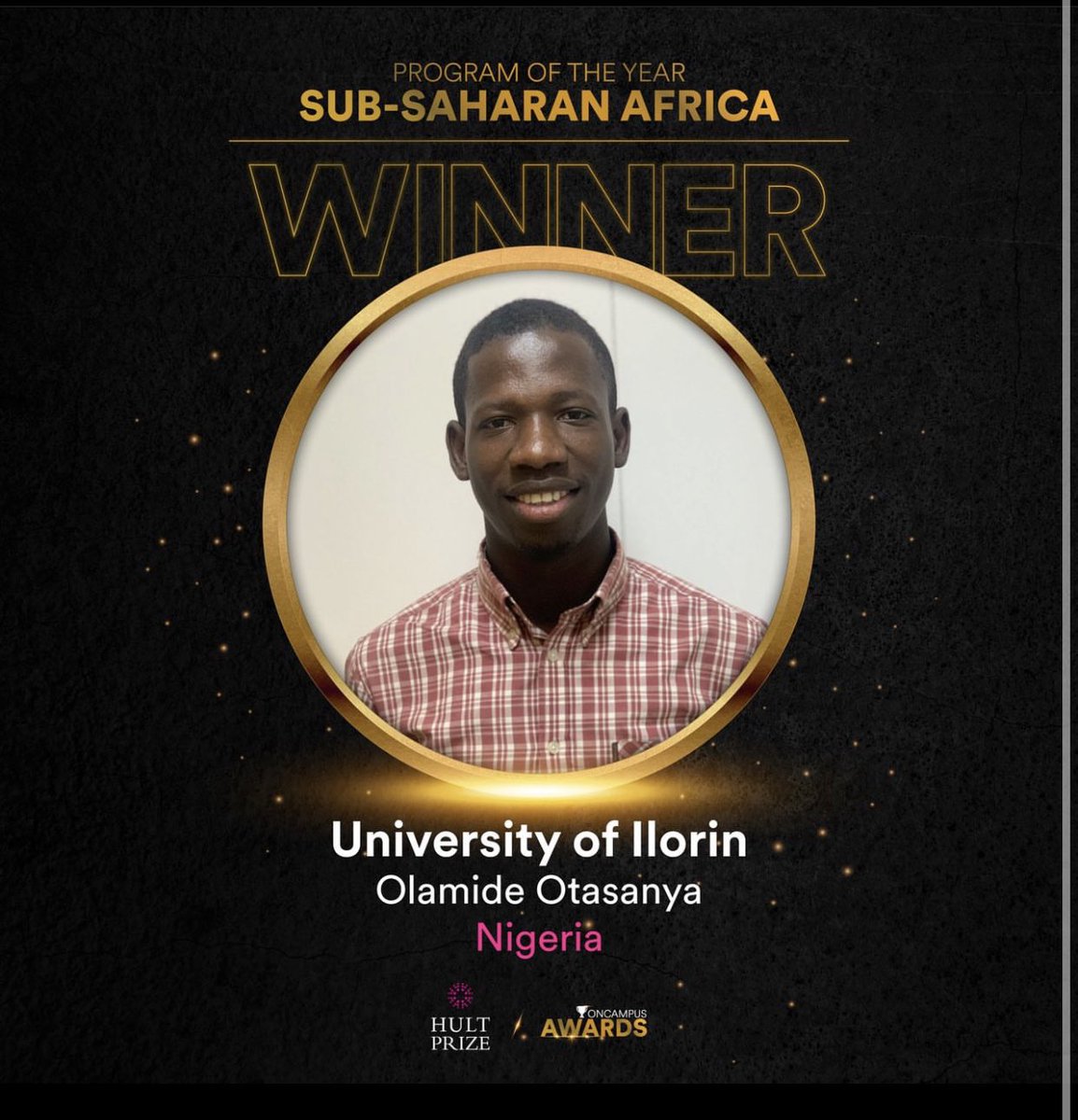 Guyys, 
I made history for  @UnilorinNGR and @hultprize_uil !
My 100 level bucket list just got checked!😂🤩🤭.

First Nigerian Institution to win the sub Saharan African award!
First NIgerian institution to get nominated for the world program award 🥇.