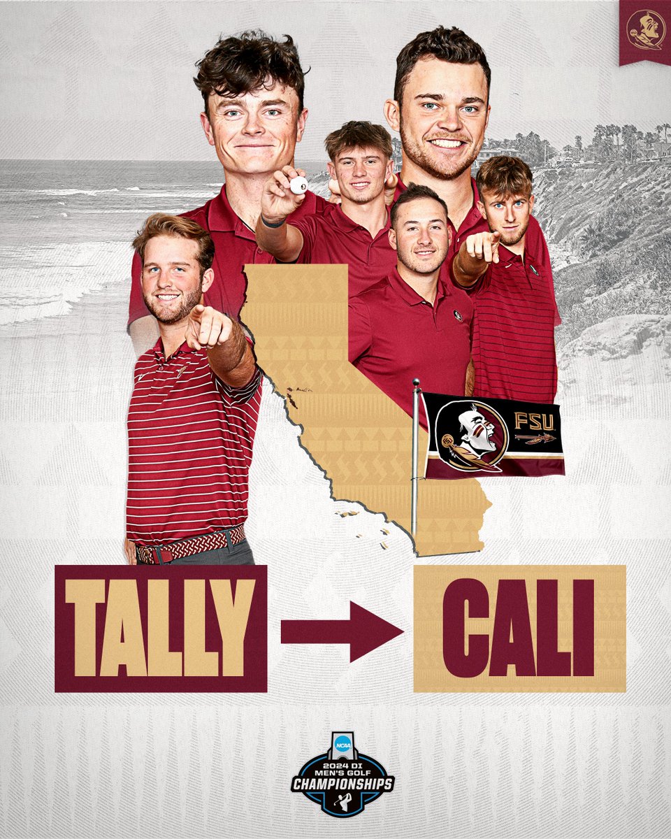 𝐓𝐚𝐥𝐥𝐲 ➡️ 𝐂𝐚𝐥𝐢 The Noles 𝐜𝐥𝐢𝐧𝐜𝐡 a spot in the #NCAAGolf Championship held May 24-29 in Carlsbad, California! FSU will make its 𝐟𝐨𝐮𝐫𝐭𝐡 consecutive trip to the Final 30. #OneTribe | #GoNoles