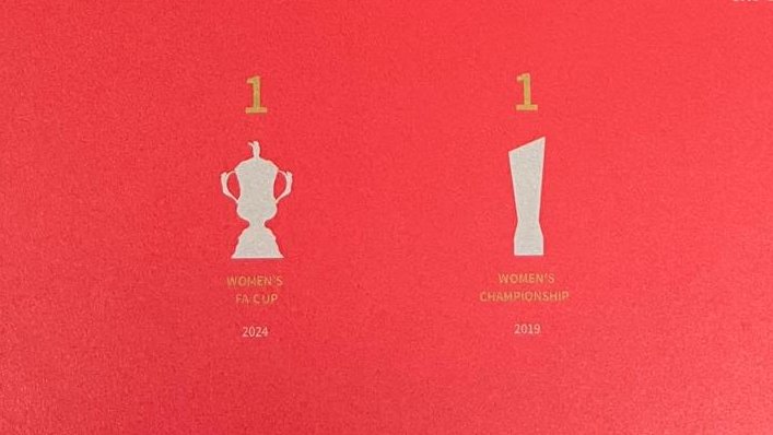 There was a new addition to the honours page on the back of the Man Utd teamsheet at Old Trafford tonight, as #MUwomen's first #WomensFACup joins the list