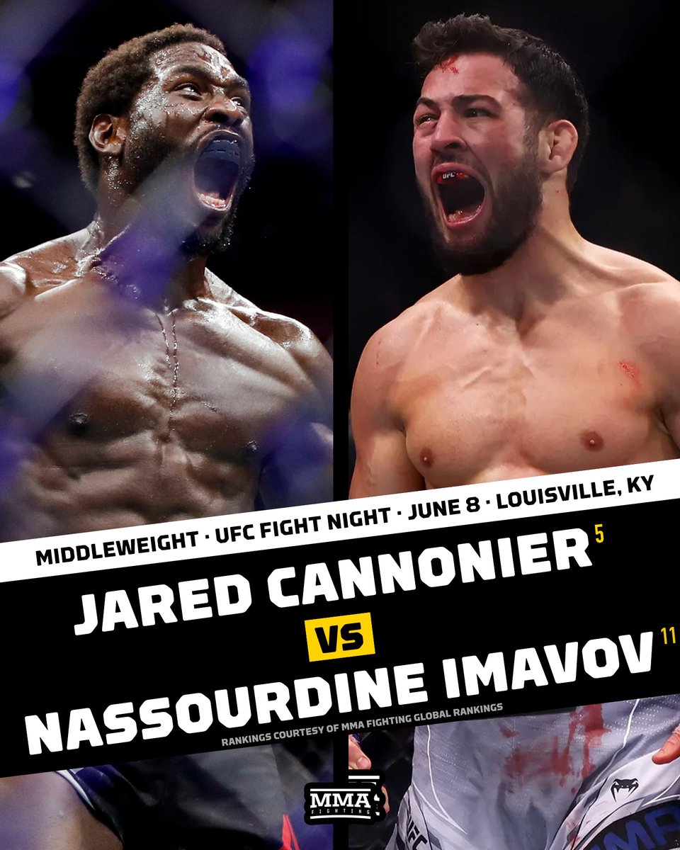 Jared Cannonier vs. Nassourdine Imavov announced for UFC Louisville main event 

Full story: mmafighting.com/2024/5/15/2415…