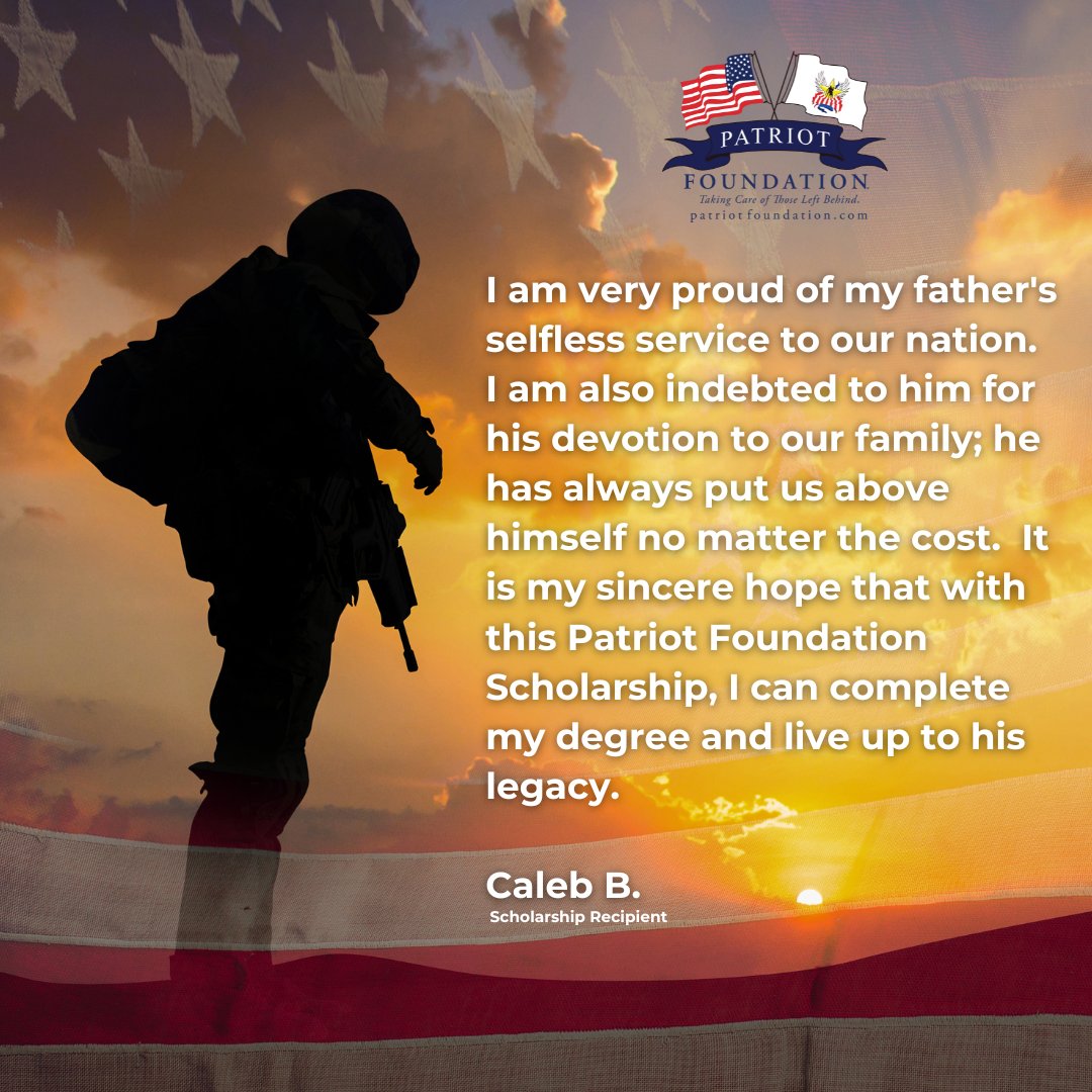 ⭐️ 2 Million + Wounded, injured or seriously ill while serving our nation. ⭐️ 7,000+ Service Members Killed since 9/11 ⭐️ Over 3,500 Scholarships given since 2003 ⭐️ Over $13 million dollars awarded to scholarship recipients Learn more and donate at PatriotFoundation.org