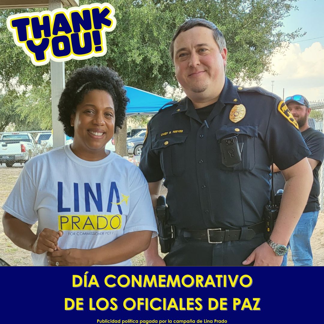 Did you know that this week is National Police Week, & today we observe National Peace Officers Memorial Day? 🚔 Today, we honor & remember the brave officers who have made the ultimate sacrifice to keep our communities safe.
#VoteforLinaPrado #BexarCounty