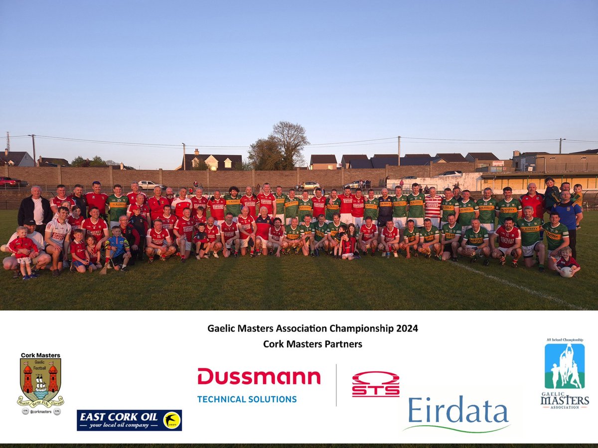 @CorkMasters and @KerryMastersGaa teams that played a great opening game in this year's championship. Best of luck to Kerry in their remaining games. @eirdata @stsgroup_ @dussmannglobal @eastcorkoil #gaelicmastersassociation #rebels #corkmasters