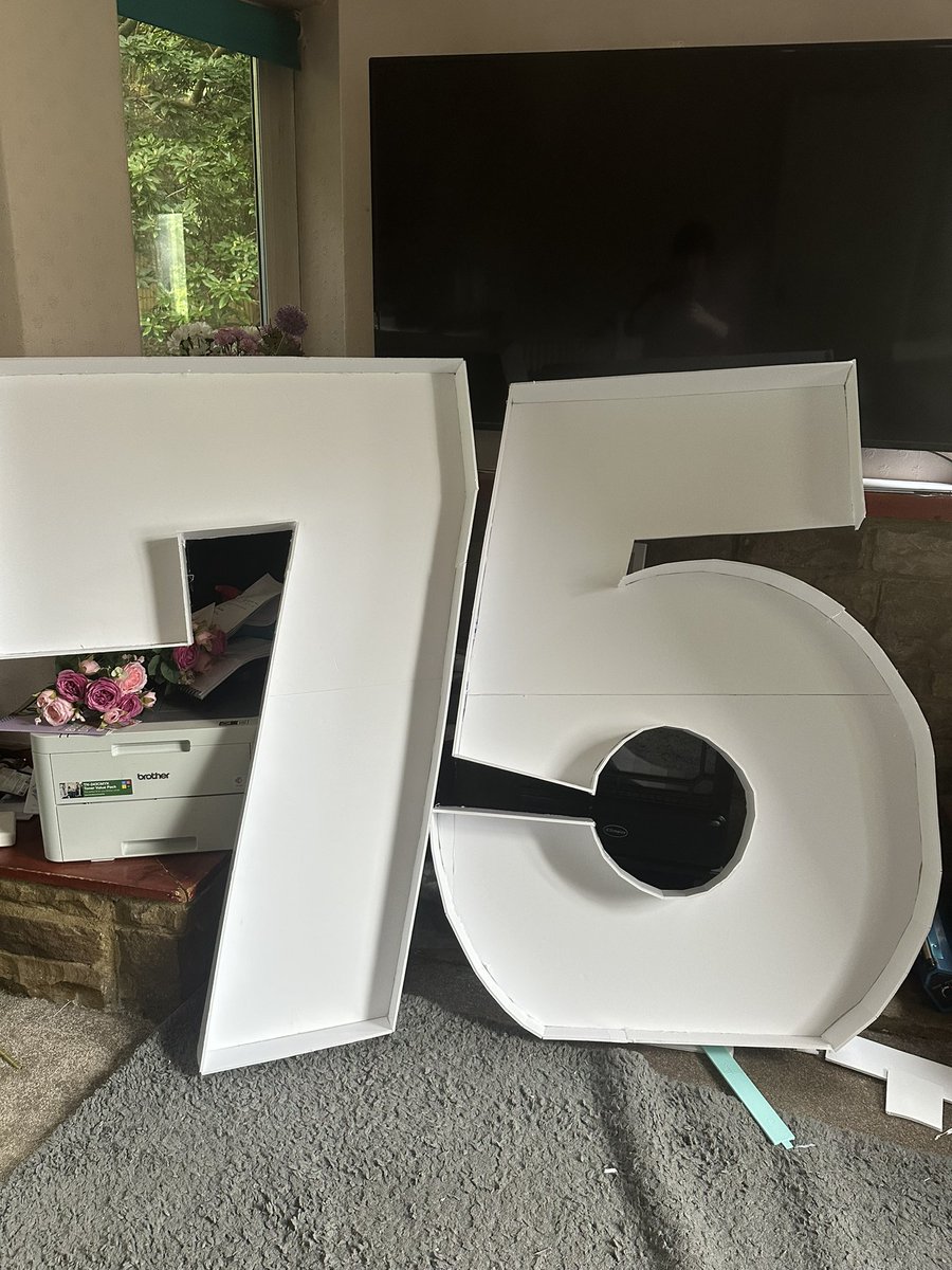 In July my Aunt who has LD is 75 
We’re having a party for her as she loves a dance so started her decorations - giant 75 but just needs lights. Actually loving them 🥰 @unitedresponse